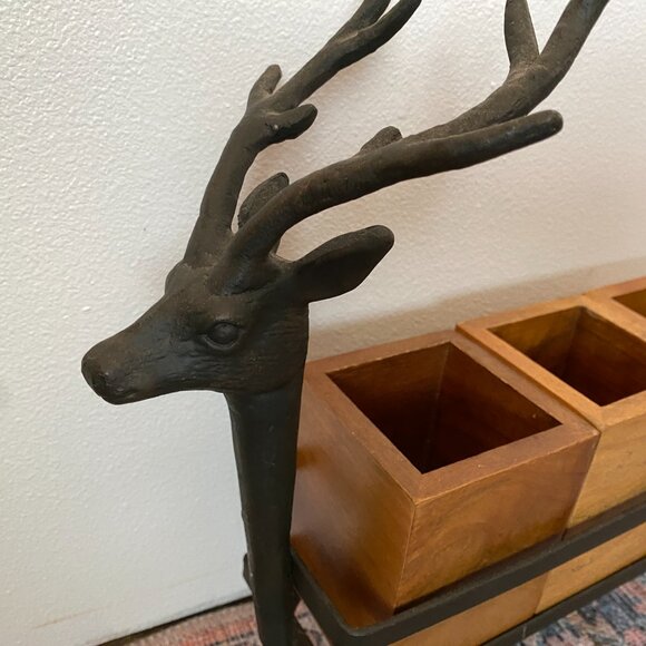 Pottery Barn Reindeer Flatware Tabletop Caddy - Picture 4 of 6